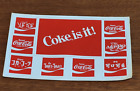 COKE IS IT sticker sheet 8 different languages No Postmark 1980s Very Good