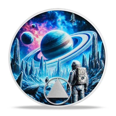 1-65 Years Custom Sobriety Coin Walking in Space AA Chips Medallions Sober Gifts - Image 1 of 4