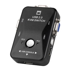 KVM Switch 2 Port Hub USB VGA Adapter DVR Video Monitor LCD Keyboard Mouse Share - Picture 1 of 11