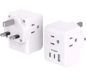 2 Pack US to UK Ireland Travel Plug Adapter, Type G Power Type G UK Ireland - Picture 1 of 7