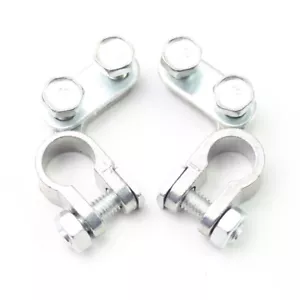 2Pcs Small Thin-Column Binaural Battery Clips Terminal Connector Clamp Pile Head - Picture 1 of 5