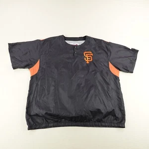 Vintage San Francisco Giants Hot Jacket Mens XL Starter Short Sleeve Wind Shirt - Picture 1 of 11