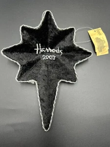 Harrods 2007 Black & Silver Hanging Star Christmas Decoration With Tag - Picture 1 of 4