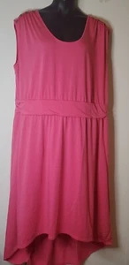 Xhilaration Womens Dress Sz 3 Hot Pink Hi Low Dress Pink Empire Waist Sleeveless - Picture 1 of 8