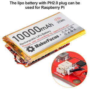 3.7V 10000mAh Lithium Lipo Battery Micro PH2.0 Plug For Raspberry Pi UPS Board - Picture 1 of 8