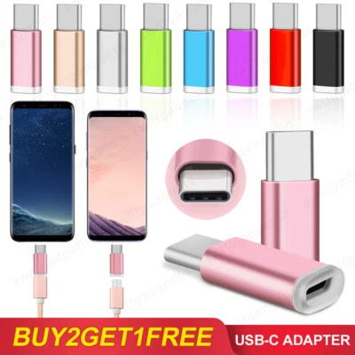 Micro USB Female to Type C Adapter Converter for Samsung Galaxy S22 S21 S20 S10 - Image 1 of 4