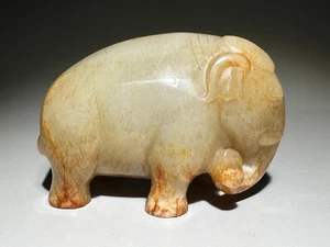Good Han Dy Old Jade Carved Elephant Design "Ba Jian" "Bai Jian" Figure L 7.2 cm - Picture 1 of 20
