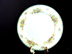 Vintage MM 10 INCH Green Border, Floral Sprays, Cream Rim, Dinner Plate - Picture 1 of 4