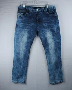 Rocawear Jeans Men's 38 x 30 Skinny Straight Acid Wash Retro Blue Denim Jeans - Picture 1 of 16