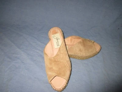GAIMO ALPARGATAS ESPAÑA GAMUZA TOSTADA SANDALIAS PUNTA ABIERTA CUÑA PLATAFORMA BAJA TALLA 38 Foto 1 de 4