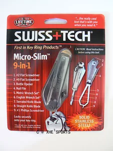 SWISS+TECH Micro-Slim™ 9-in-1 Keychain tool Multi Tool, ST67100 Au Seller - Picture 1 of 3