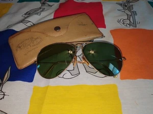 Vintage Ray-Ban USA 1940 50s B&L Bausch & Lomb Aviator 1/10 12K GF Sunglasses - Picture 1 of 24