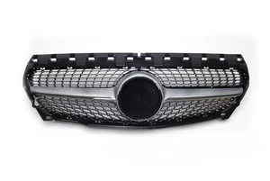 Diamond Style Front Hood Silver Grille fits 2013-2016 Mercedes W117 CLA Class - Picture 1 of 1