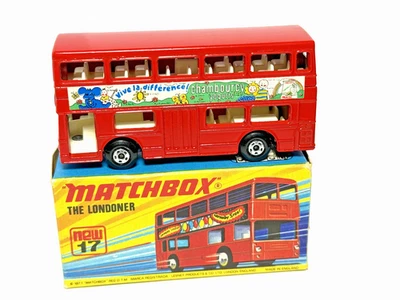 Matchbox Lesney MB17 Londoner Bus 1981  Red Chambourcy Yogurts Mint in Box - Image 1 of 4