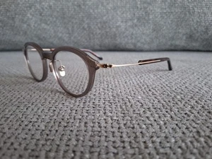 Masunaga Titanium Oval Eyeglasses Model GMS123 Gold & Trans Gray 47-22 - Picture 1 of 8