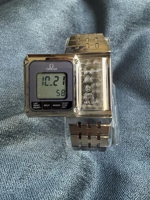 RARO Omega Equinox Doble Cara Combi Digital Analógico Doble Reloj Cuarzo Dorado Foto 1 de 4