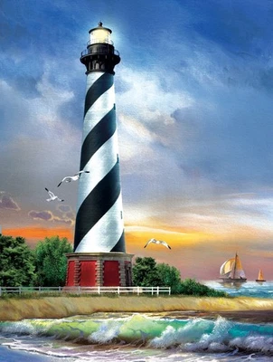 SunsOut Cape Hatteras Lighthouse 500 pc Jigsaw Puzzle - Image 1 of 4
