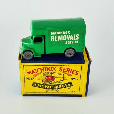 1950s Matchbox Moko Lesney 17B Bedford Removals Van in Box w/ Tissue Vtg 17 B - Image 1 of 4