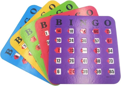 Shutter Slide Bingo Cards - 5 Pack Multi Color Extra Thick Stitched, Easy Read w - Image 1 of 4