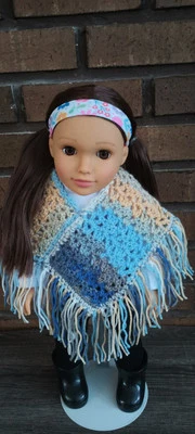 PONCHO GANCHILLO A MANO PARA 18 pulgadas MUÑECA Foto 1 de 4
