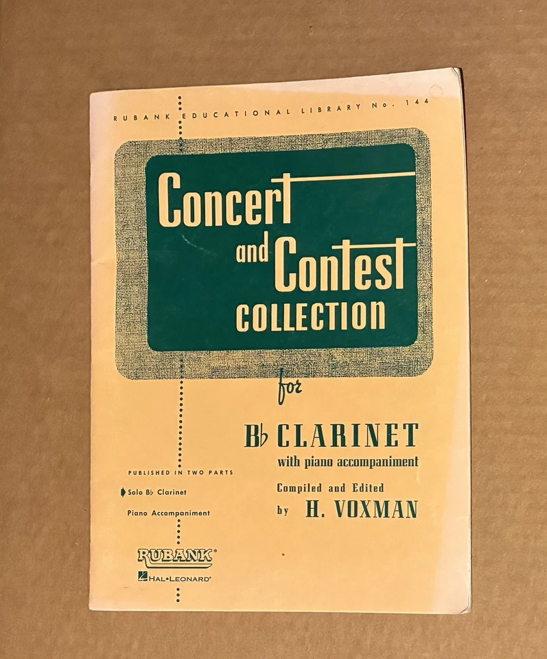 Concert and Contest Collection for Clarinet/Piano, by Voxman Clarinet part only - Image 1 of 4