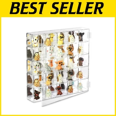 Stylish Wall-Mount Acrylic Display Cabinet with 25 Compartments for Collectibles - Image 1 of 4