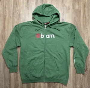 Y2K Element BAM Skateboarding Green Full Zip Hoodie Size XL - Picture 1 of 13