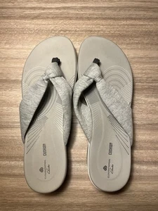 Cloudsteppers Clarks Arla Glison graue Damen-Flip-Flop-Riemensandalen 11 - Bild 1 von 5