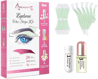 GUANGZHOUERYUANYANJIUBIOTECHNOLOGYCO.,LTD Beauty7 Eyebrow Waxing Strips, Wax Strips for Face, Quick Hair Removal Facial...