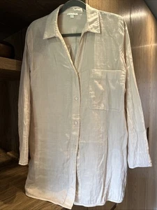 Cos Lightweight Nude Cotton Doubleface Shirt Sz M - Picture 1 of 5