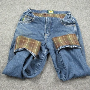 Cabelas Jeans Mens 32x29 Blue Denim Flannel Lined Outdoors Workwear Cold Gear - Picture 1 of 12