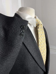 RBM Herren Schwarz Glen Check Tweed Wolle Blazer Sport Mantel Jacke Gr. 40 R - Bild 1 von 10