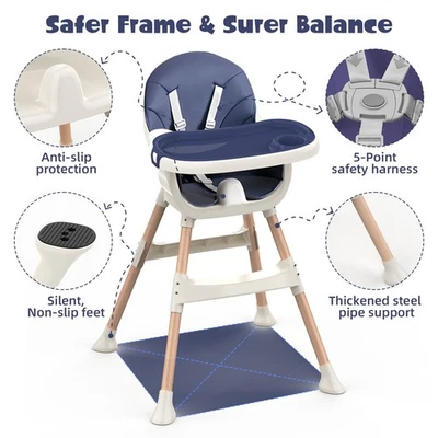 Adjustable Baby Highchair with Tray | USED Foldable Feeding Chair for Toddlers - Image 1 of 4