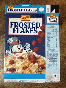Caja de cereales Ralston Frosted Flakes 1988 - Máscara divertida animal gratis Panda - Imagen 1 de 2