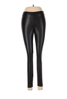 Leggings elásticos Express negros de cuero vegano, talla pequeña Foto 1 de 3