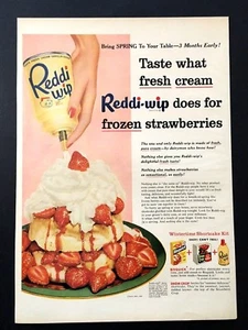 1956 Reddi-wip Ad Taste what fresh cream does for frozen strawberries - Picture 1 of 1