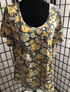Lularoe Classic T 3XL Micro-Striped Big Floral Sommer Kurzarm - Bild 1 von 5