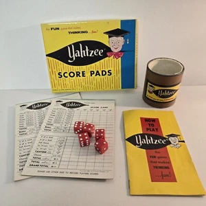 Vintage Yahtzee Score Pads 1956 Original 18 pages Dice Cup Instructions - Picture 1 of 5