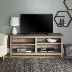 Walker Edison Wren Classic 4 Cubby TV Stand - 58 Inch, Driftwood - Picture 1 of 8