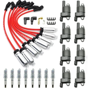 8PCS ROUND Ignition Coil+Spark Plug+Wire For GMC Chevy Silverado 1500 Tahoe 5.3L - Picture 1 of 14