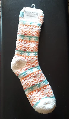 Calcetines de mujer World’s Softest Cozy Collection talla 6-11 azul azulado naranja blanco rojo Foto 1 de 4