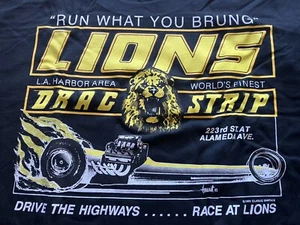 LIONS DRAG STRIP " NHRA CLASSIC" RUN WHAT YOU BRUNG T SHIRT blk SIZE 3X - Picture 1 of 3
