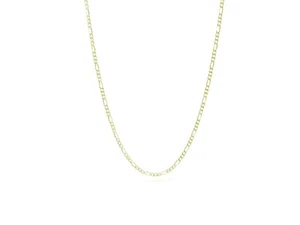 18K YELLOW GOLD FIGARO LINK CHAIN 19.7” LENGTH - ITALIAN GOLD CHAIN - Picture 1 of 7