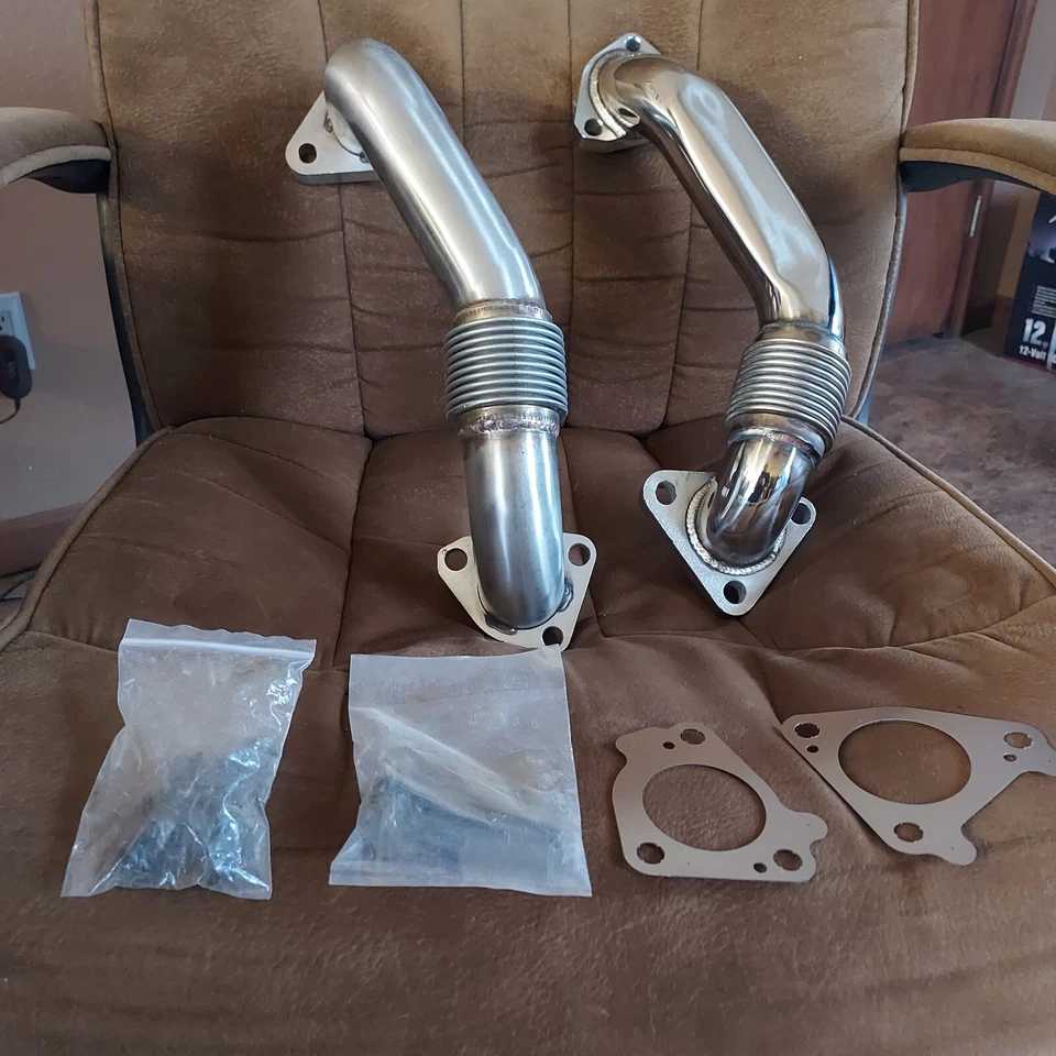 KIT TUBOS CRUZADOS ACERO INOXIDABLE DURAMAX 6.6 NUEVOS CON PERNOS Y JUNTAS Foto 1 de 1