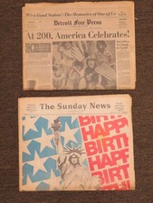 JULY 4 1976 DETROIT NEWS AND DETROIT FREE PRESS FULL PAPERS