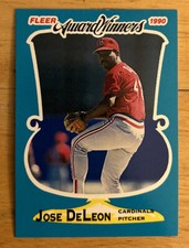 1990 Fleer Award Winners Jose DeLeon Card #11 Cardinals Pitcher Mid-Grade EXMT