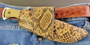 ESEE 3 / RC 3 CROSS DRAW SHEATH KNIFE PYTHON SNAKE SKIN PRINT leather HANDMADE - Picture 1 of 10