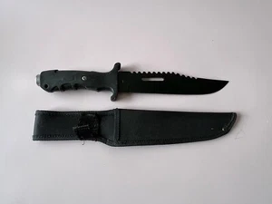 Frost Cutlery Combat Raider Bowie Black Fixed Blade Knife - Picture 1 of 4
