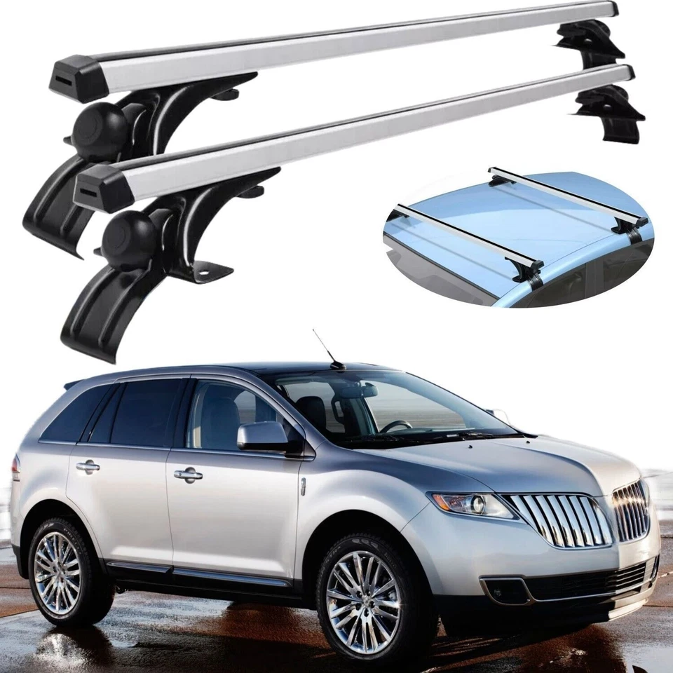 Barra transversal compatible con Lincoln MKX 2007-2015 (sin barras de techo) barra de carga de riel de techo Foto 1 de 4