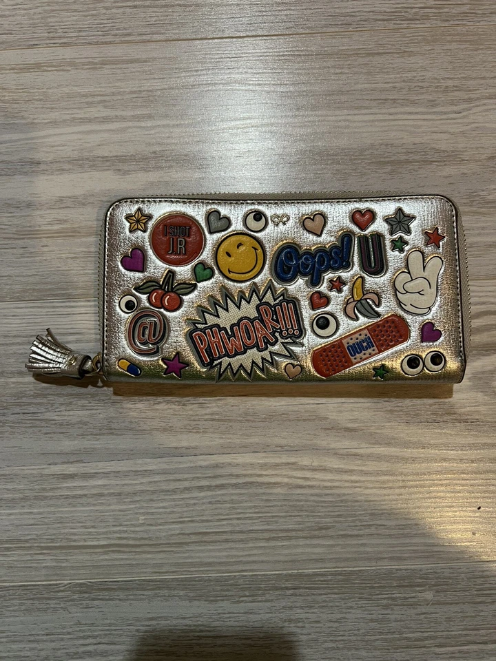 Cartera Larga Anya Hindmarch Georgiana Emoji Pegatinas Cremallera Astilla Foto 1 de 4